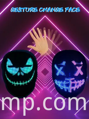 Máscara LED LED personalizable compatible con Bluetooth con control de aplicaciones recargable